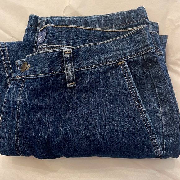 Size 14 Wrangler for Women Denim Blue Jeans - Wide Leg - Big Bottom Cropped - Picture 9 of 11
